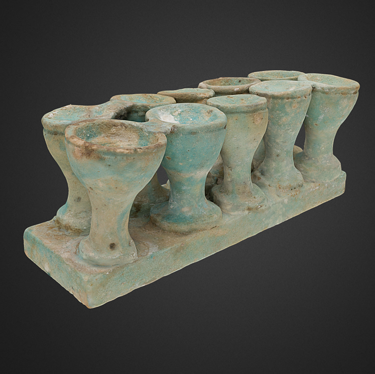 Model of 10 vases on an Offering Table, 664-30 BC