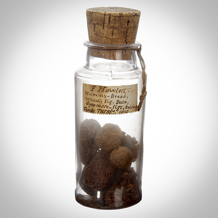 A glass bottle containing sample specimens, 1550 BC - AD 200