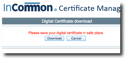 InCommon Certificate Download