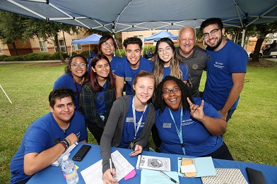 President Morales with Housing students