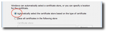 Automatically Select The Certificate Store