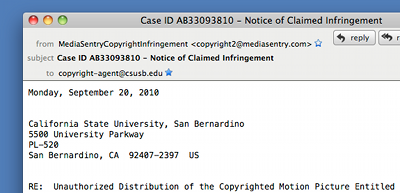 Fictitious Copyright Agent Notification