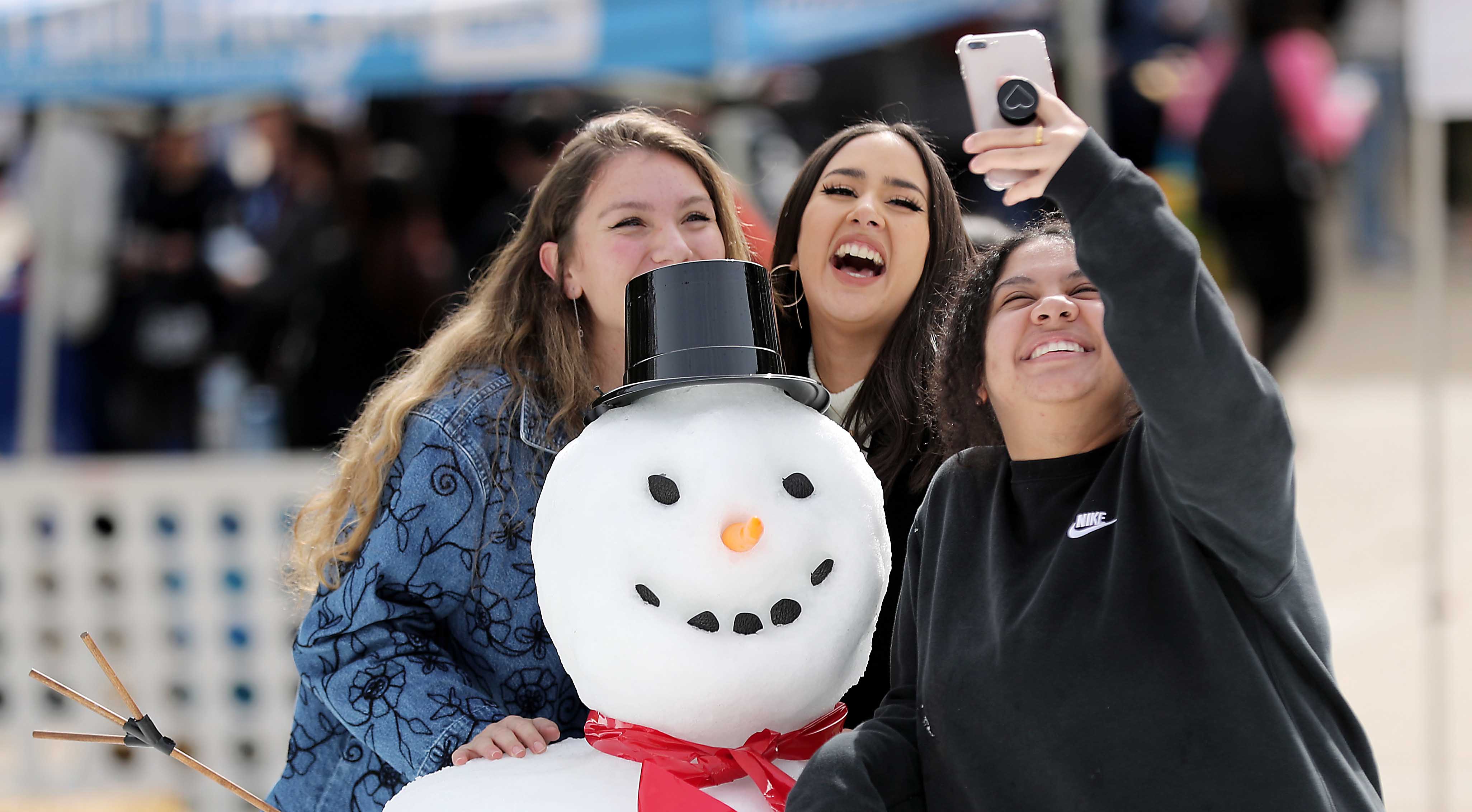 The snowman where students and staff went to take pictures