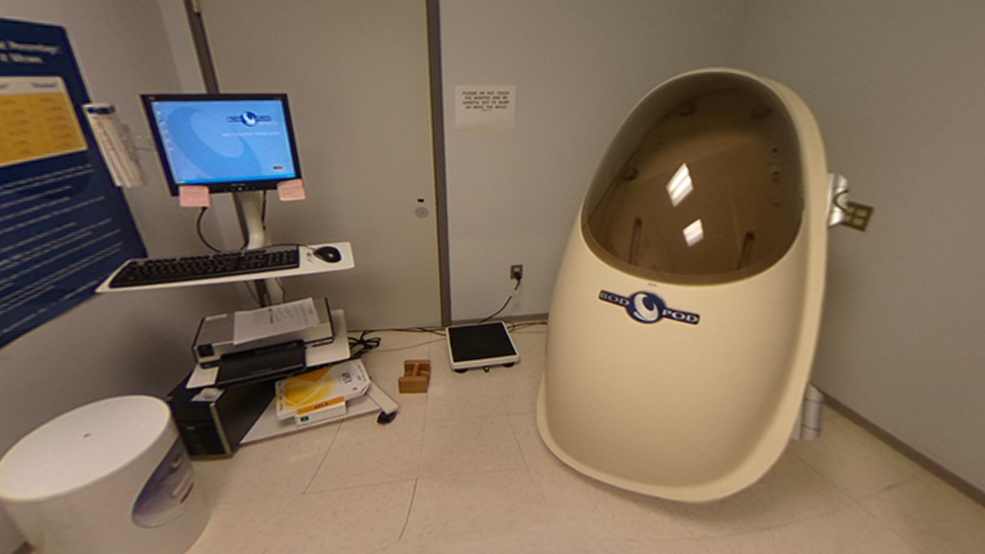 BodPod equipment to measure body composition