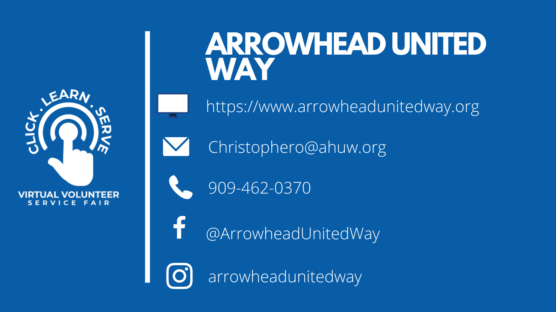Arrowhead United Way video for Virtual Volunteer Service Fair.