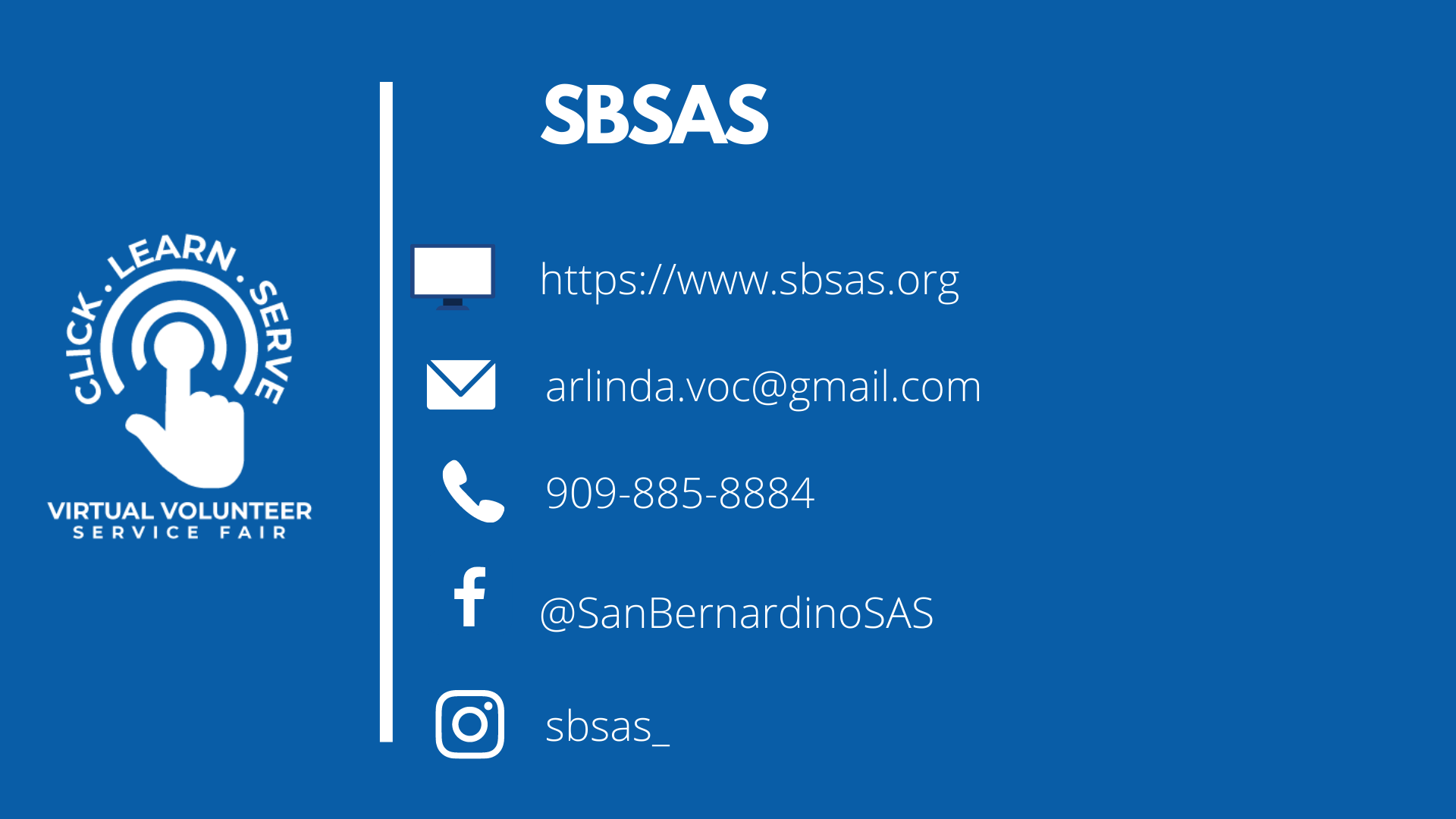 SBSAS nonprofit video for the Virtual Volunteer Service Fair.