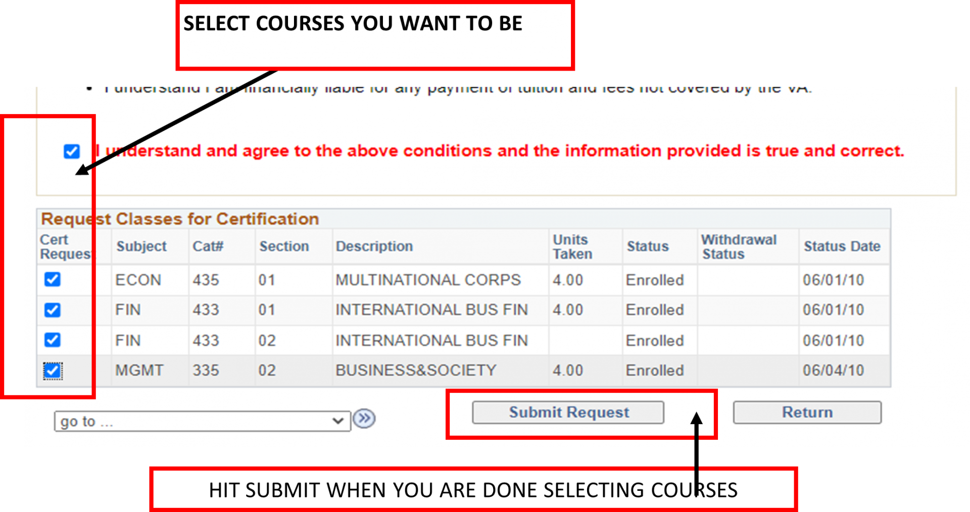 STEP 13  Selection of Courses