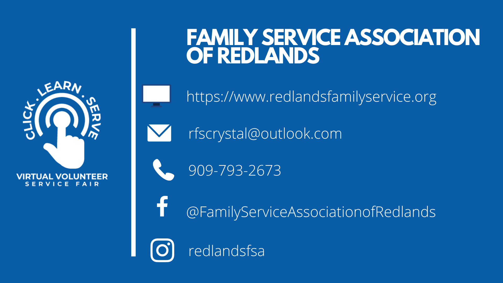 Family Service Association of Redlands nonprofit video for Virtual Volunteer Fair.