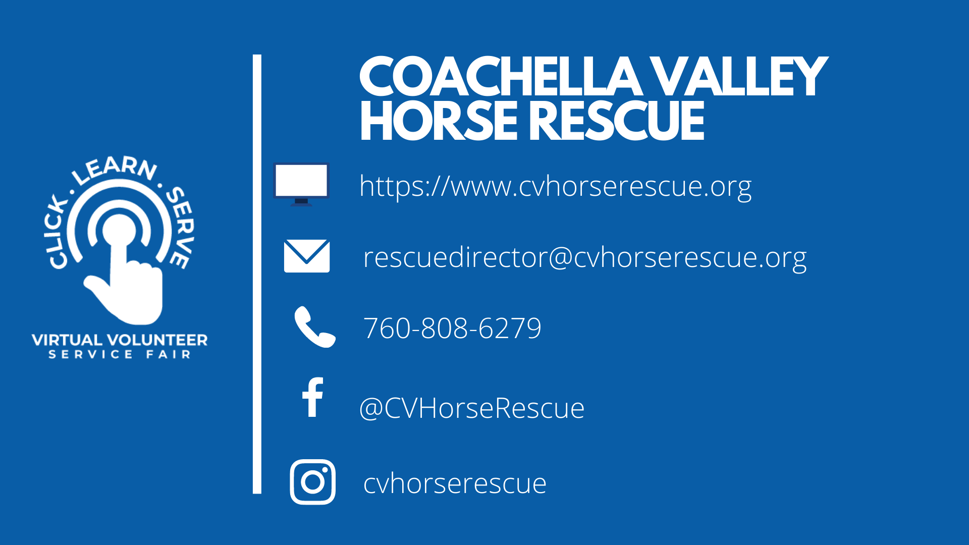 Coachella Valley Horse Rescue nonprofit video for Virtual Volunteer Service Fair