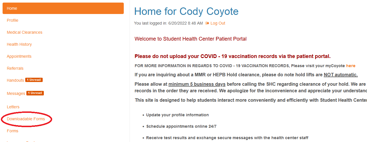 Home for Cody Coyote site screenshot