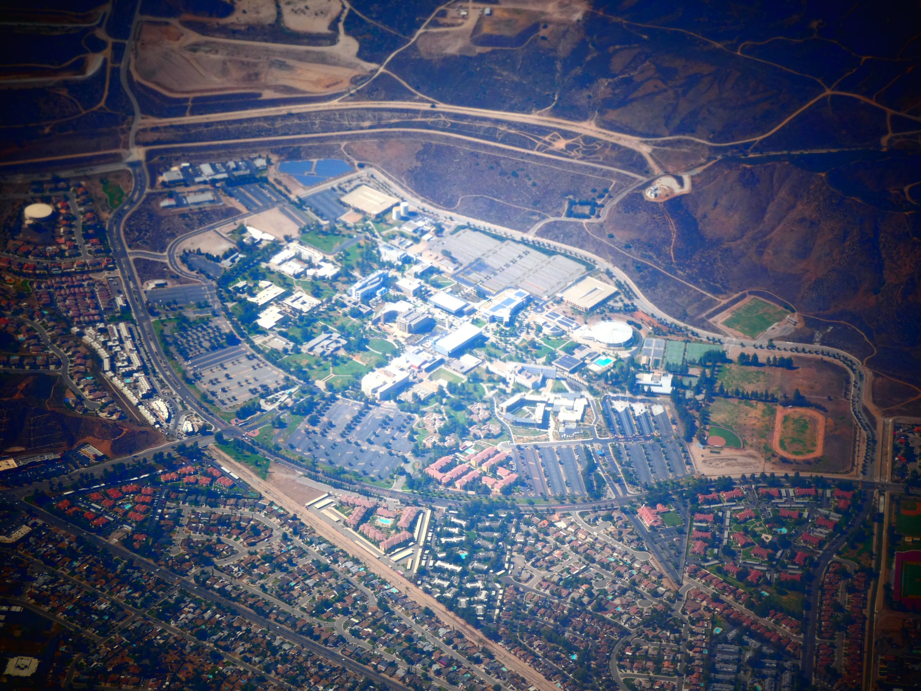 Aerial Picture of CSU San Bernardino, taken by Mahmood Nikbakhtzadeh (2022)