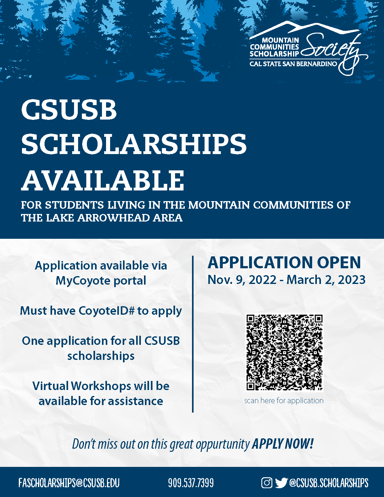 CSUSB Scholarships Available