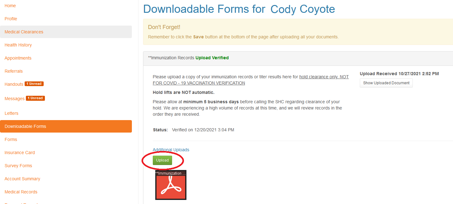 Downloadable Forms for Cody Coyote Site Screenshot