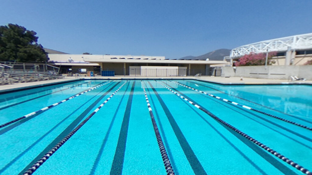 Outdoor pool with several lanes