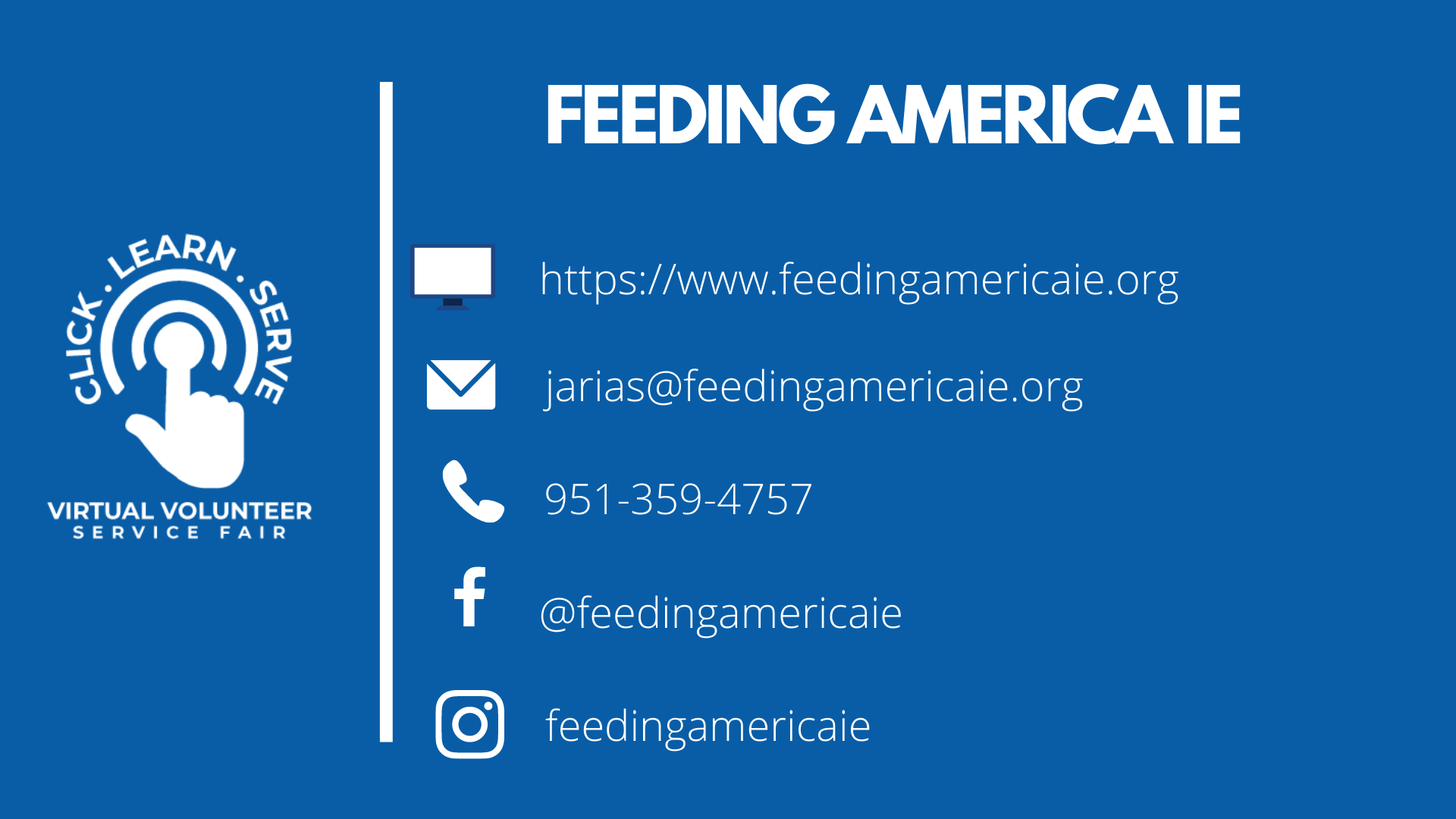 Feeding America IE nonprofit video for Virtual Volunteer Service Fair.