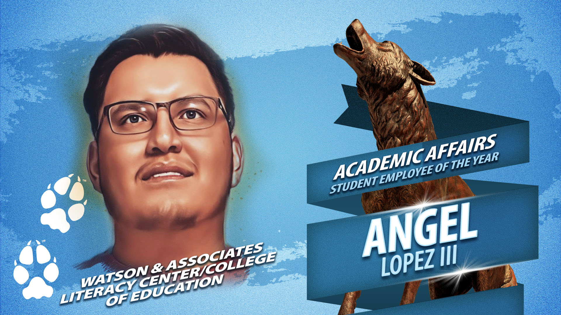Outstanding Student Employee of the Year for the division of Academic Affairs Angel Lopez III