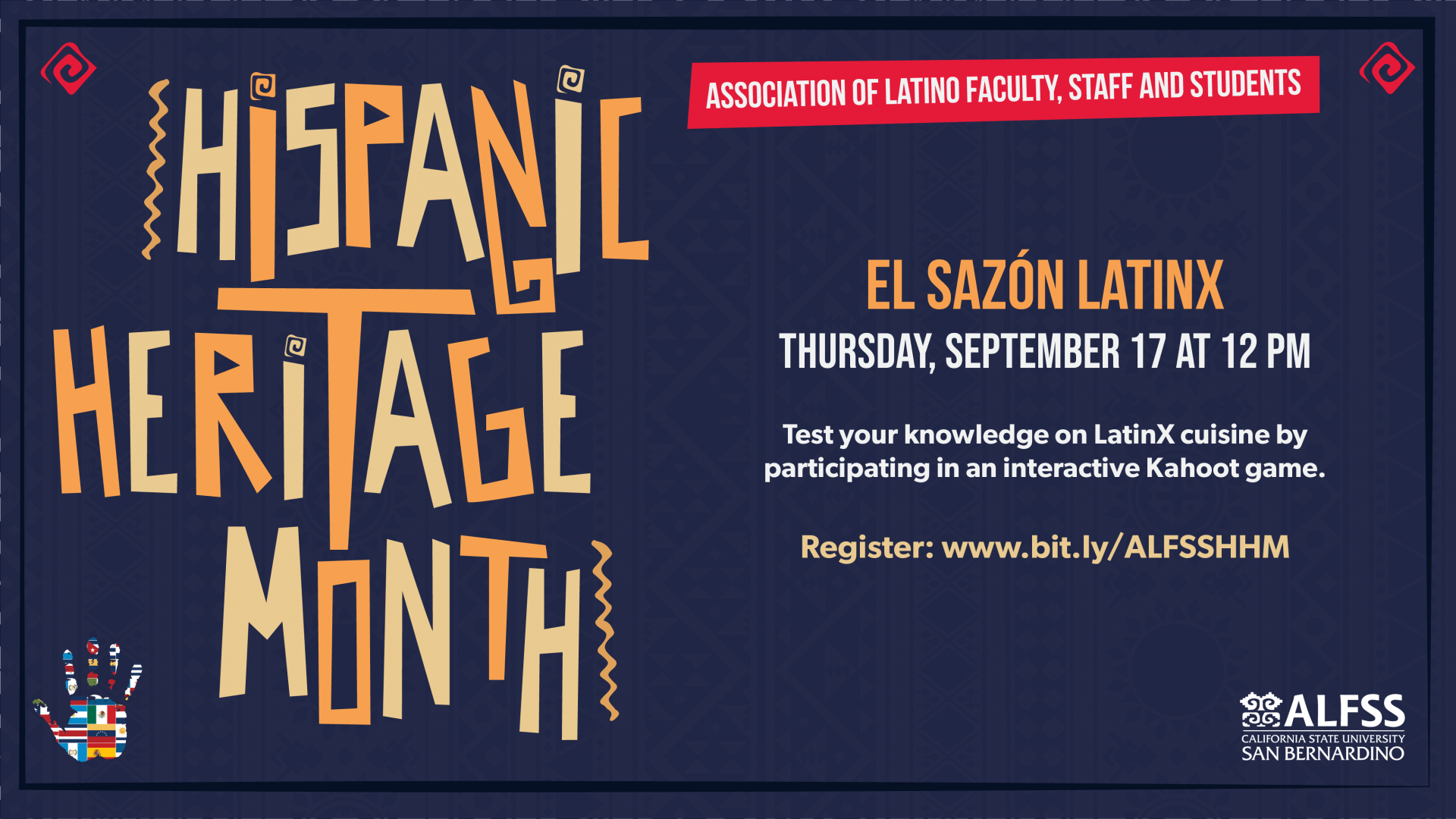 Flyer for El Sazon Latinx Event