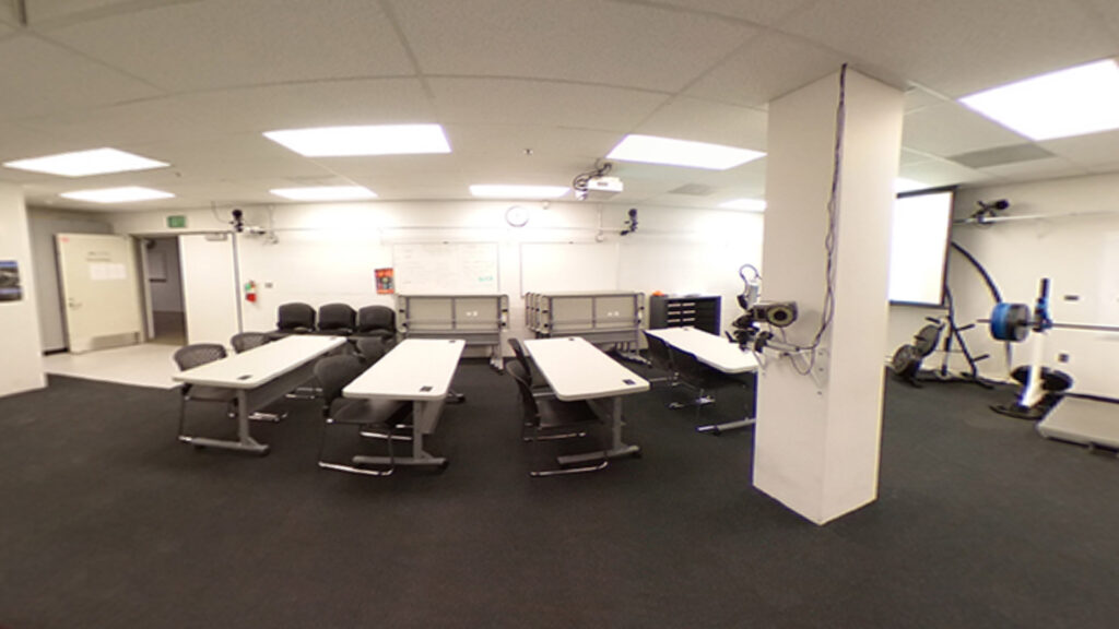 Biomechanics Lab Desks, chairs, screen projector