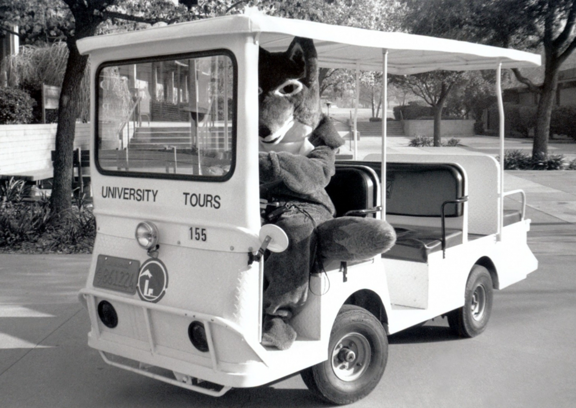 Black and White Photo of Campus Tour guides