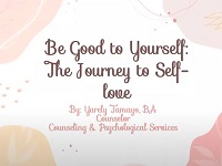 Title page be good to yourself: The journey to self love