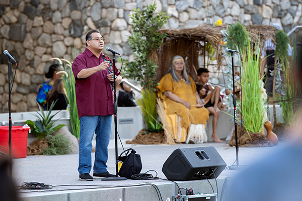 Assemblymember James Ramos, a CSUSB alumnus, speaks at California Native American Day, Sept. 23, at the university.