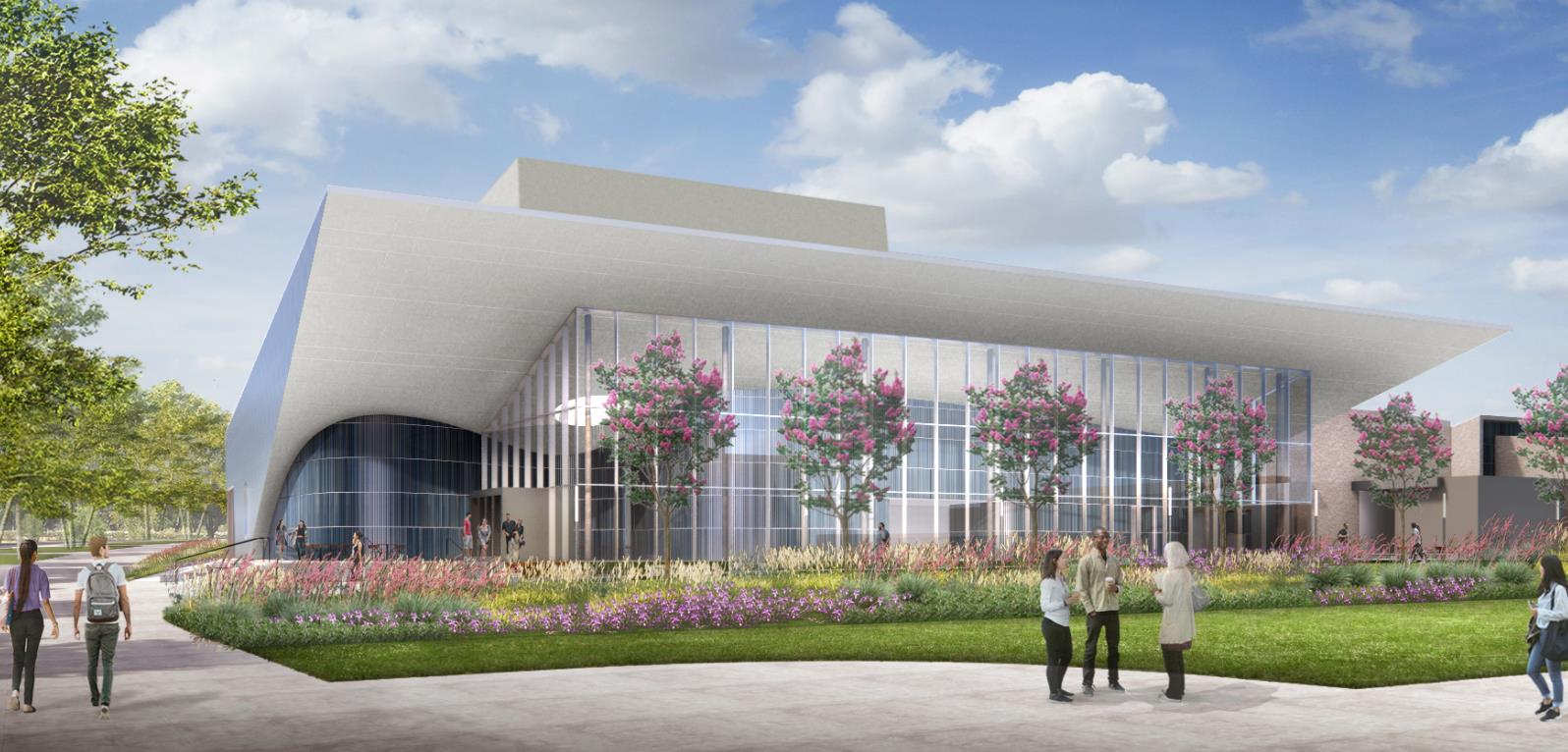 A rendering of the new Performing Arts Center, set to open in the 2024-25 academic year.