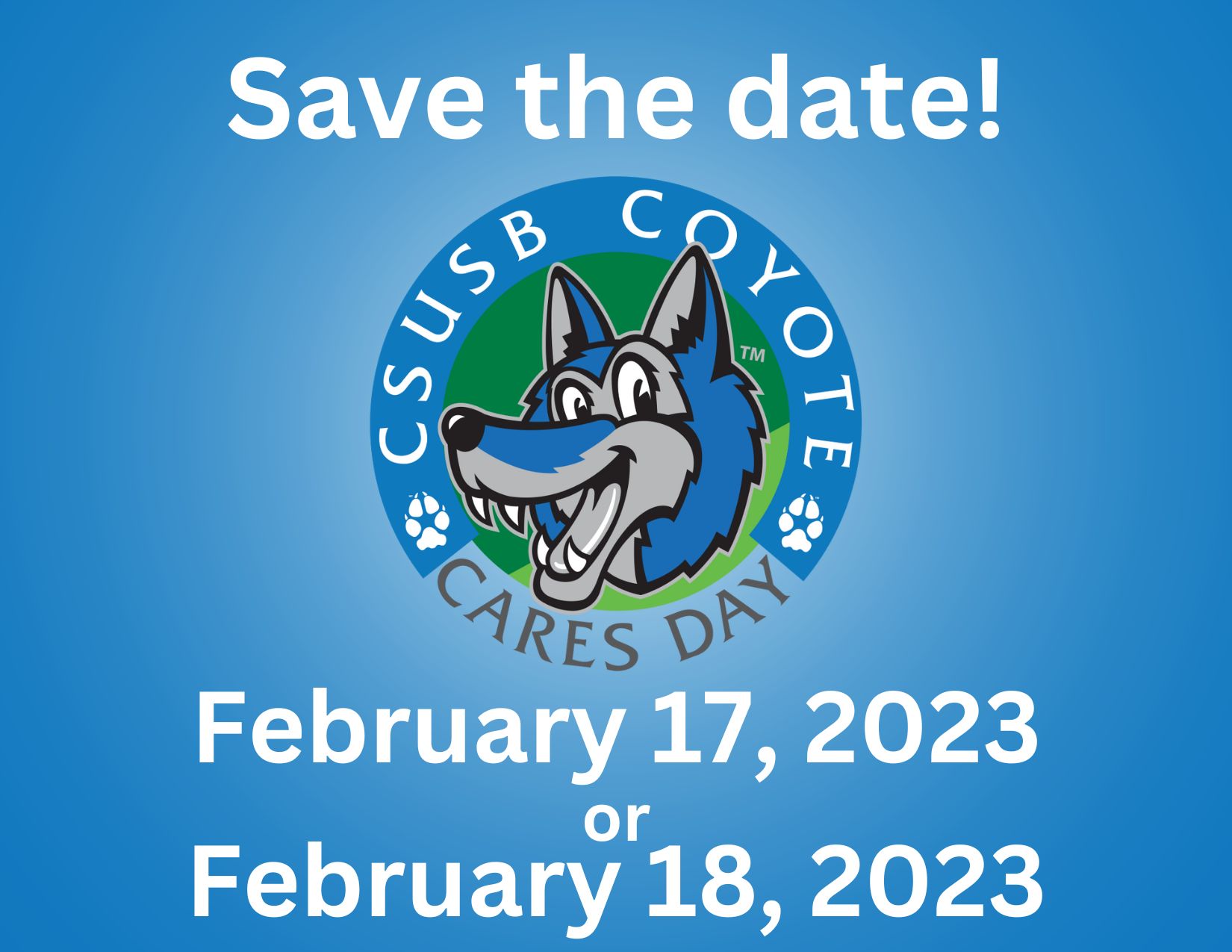 Coyote Cares Day February 17 or 18 2023