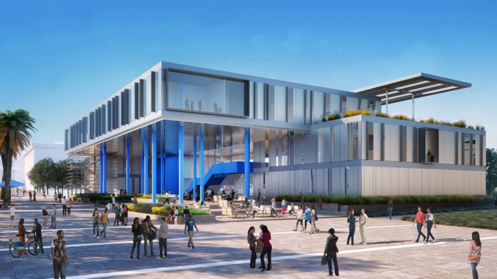 An architect’s rendering of the Center for Global Innovation at Cal State San Bernardino. An architect’s rendering of the Center for Global Innovation at Cal State San Bernardino.