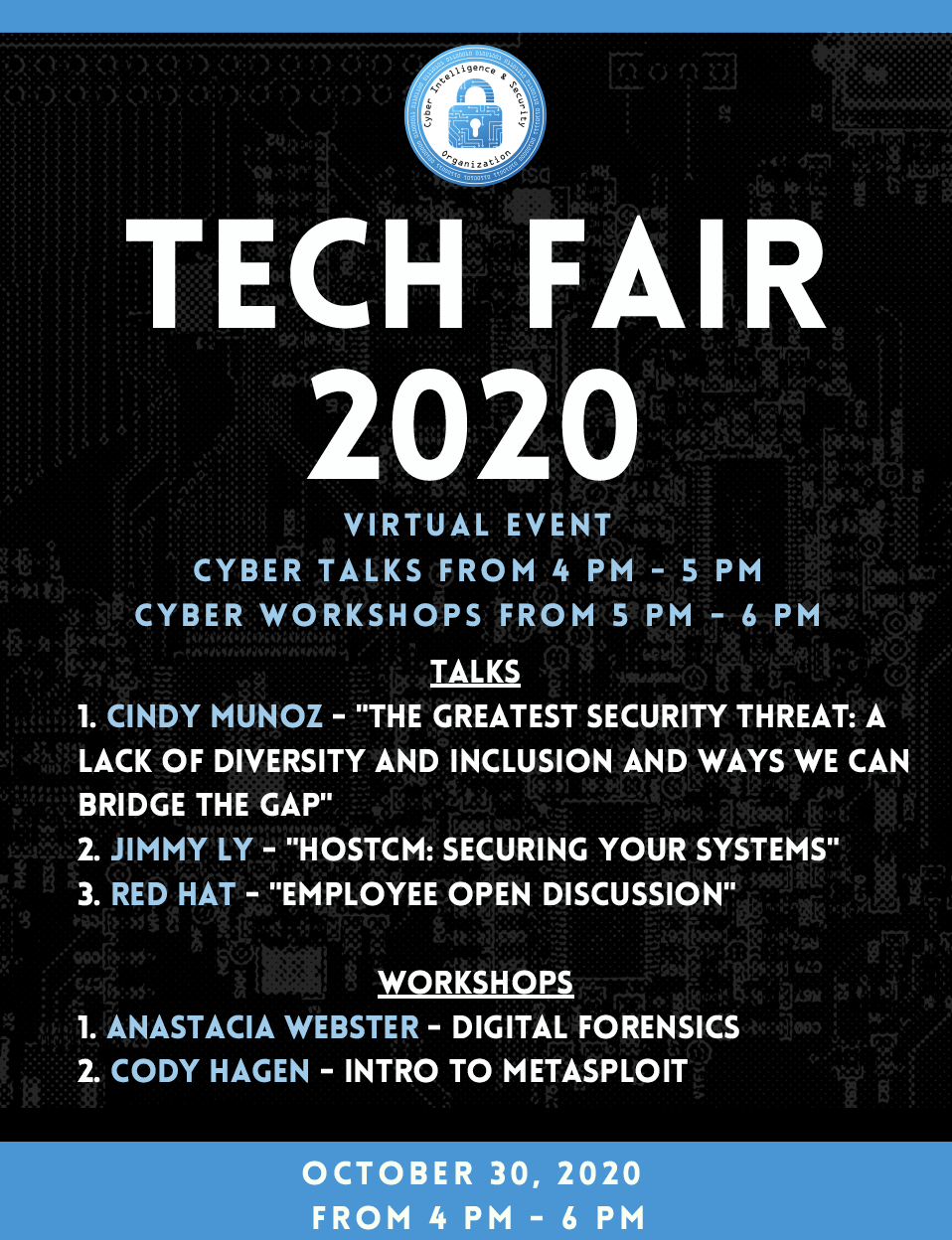 CISO Tech Fair, this Friday October 30th at 4pm