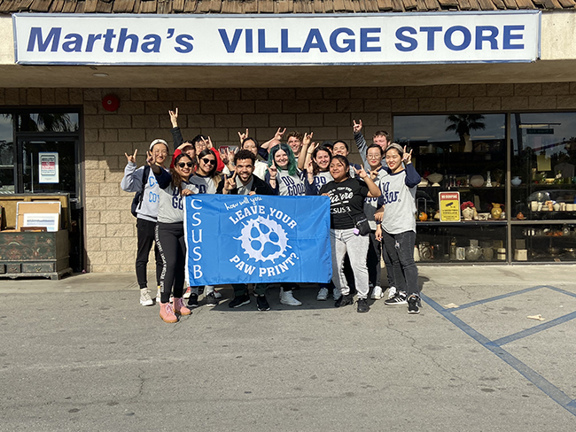 CSUSB students volunteered at Martha's Village Store in Indio.