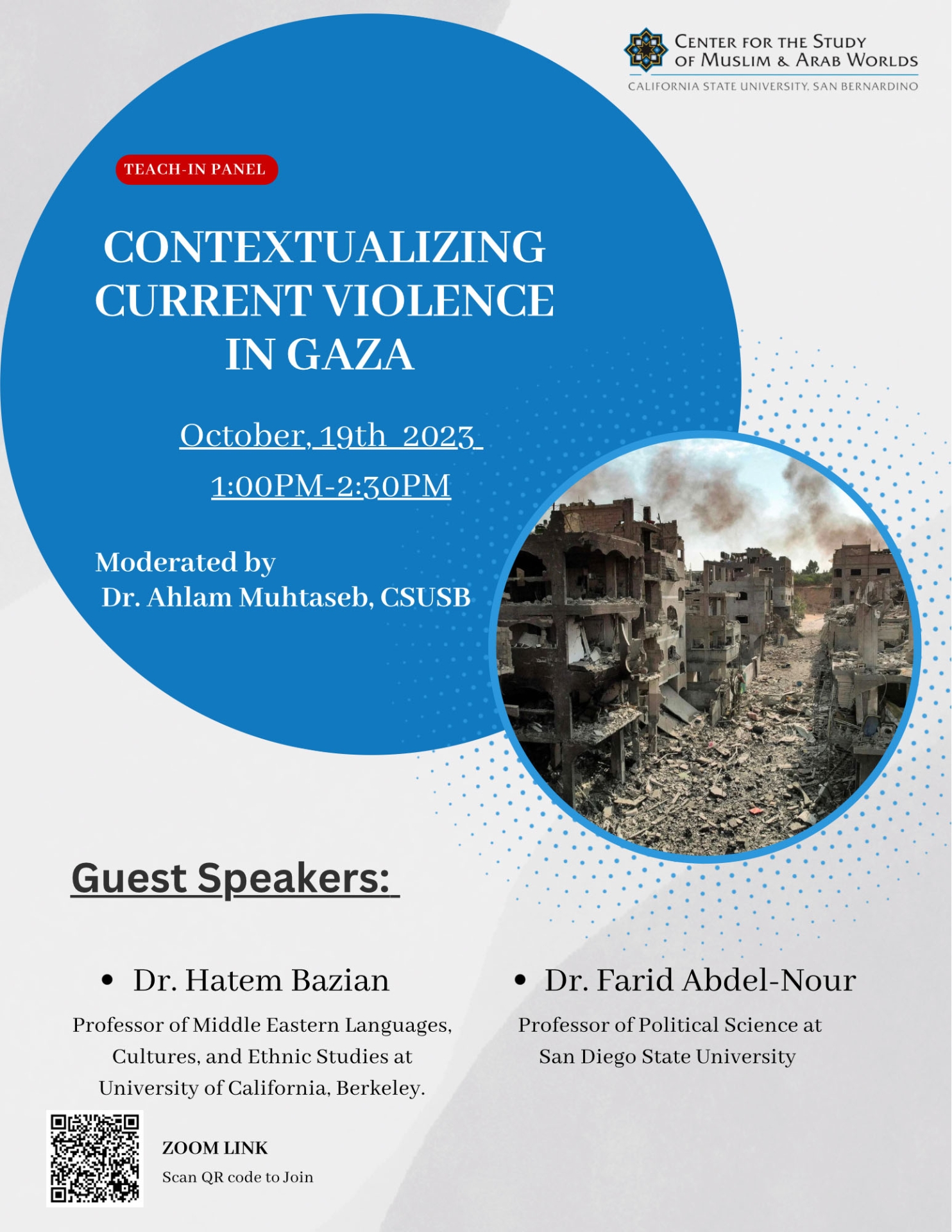 CSMAW Gaza Teach-in event flyer