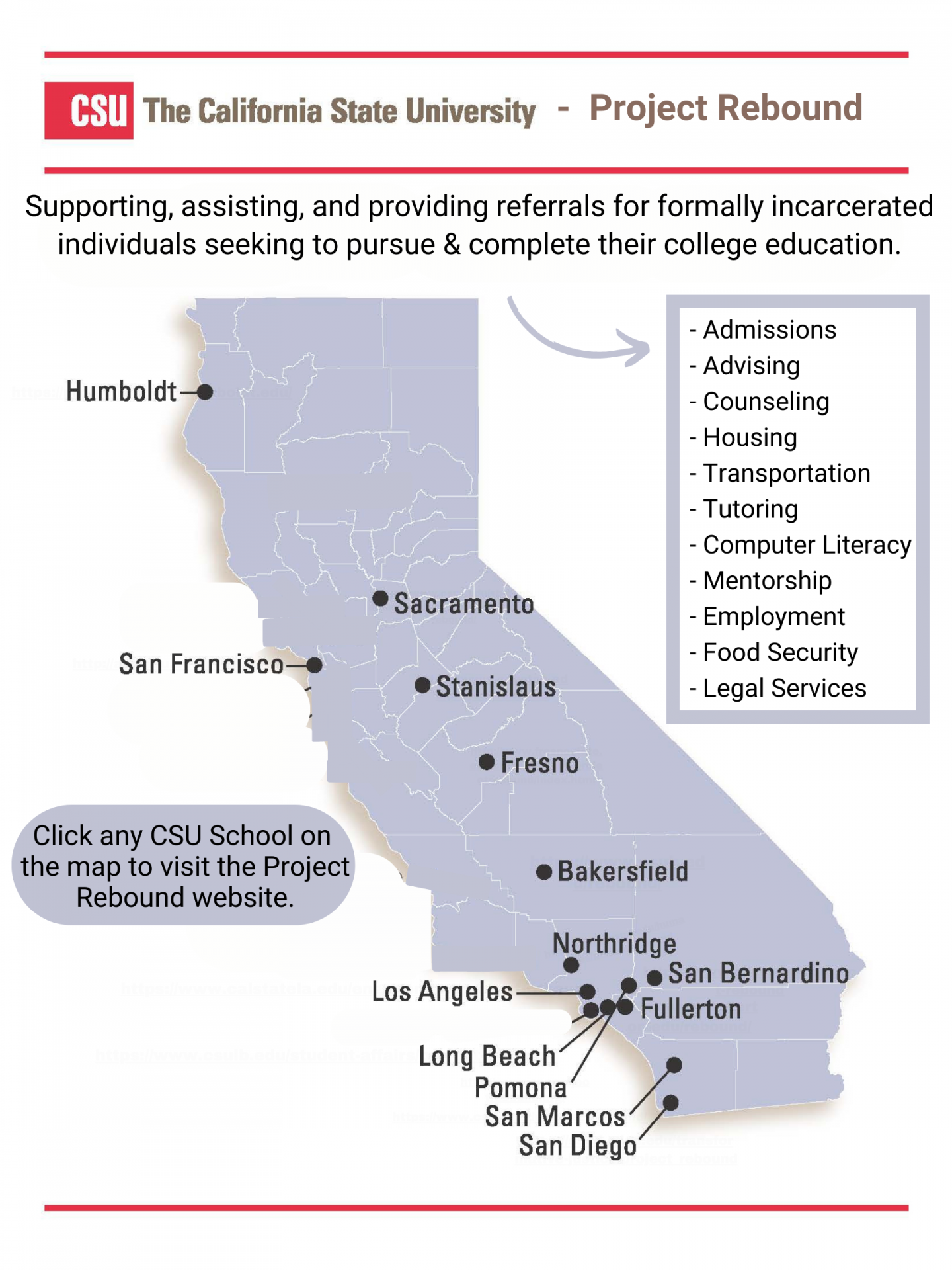 CSU Project Rebound Map