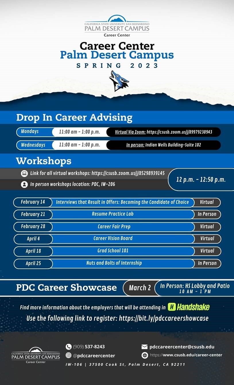 Career Center Spring 2023 Programming