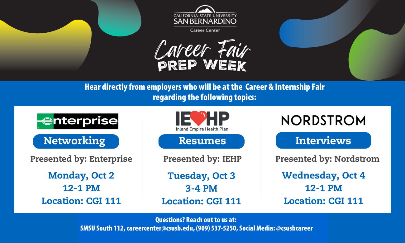 Career Fair Prep Week Flyer