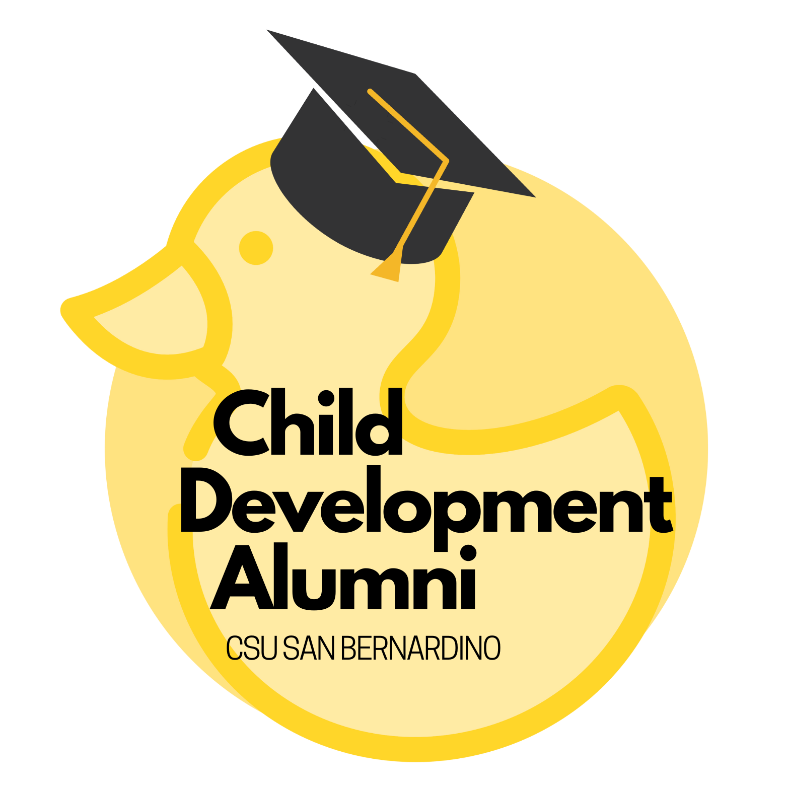 Child Development Alumni Logo - Rubber Duck with Grad Cap