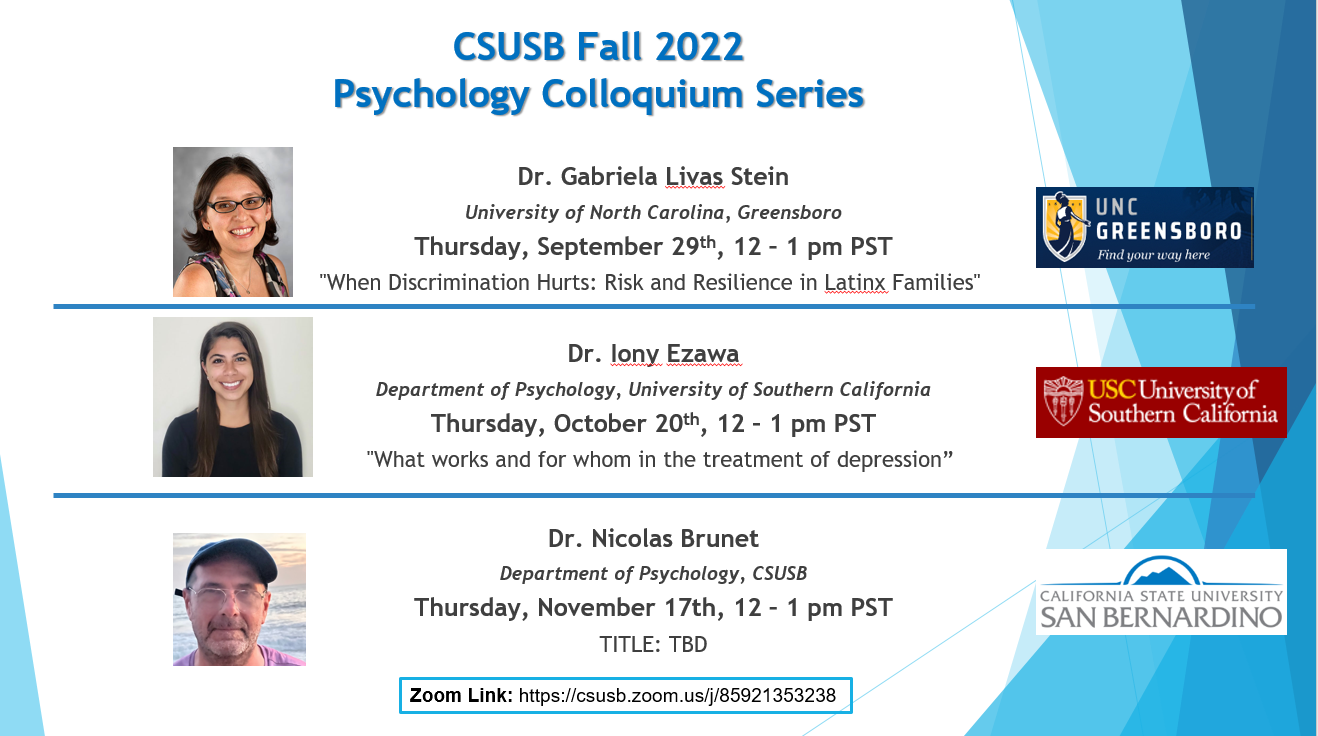 Fall 2022 Psychology Colloquium Series