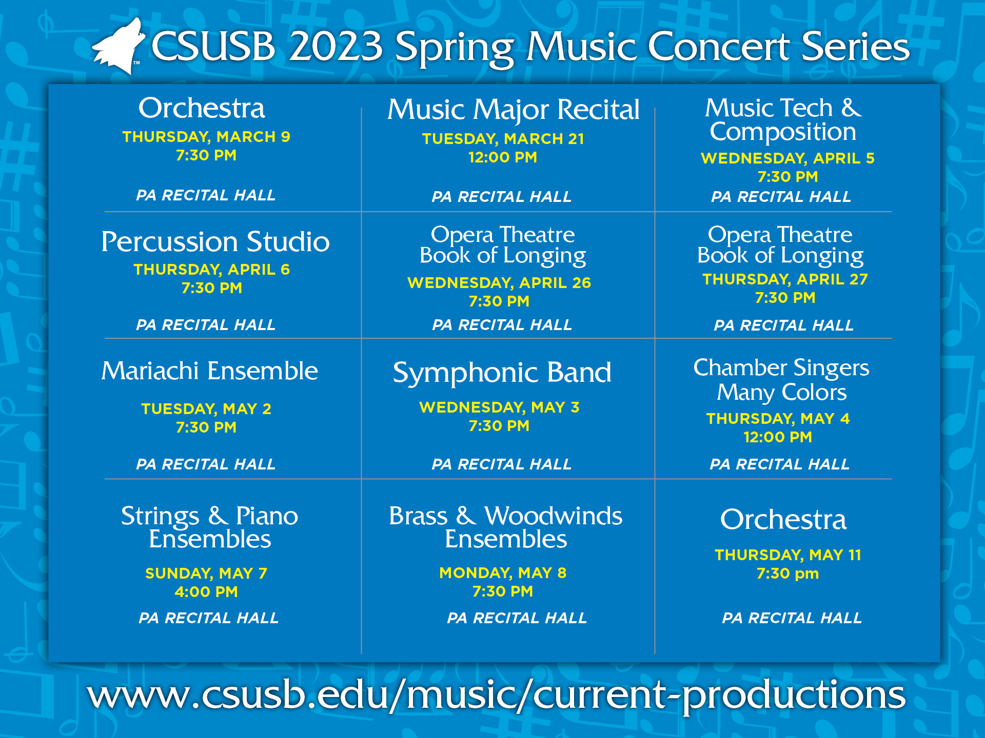 CSUSB Music Concerts Spring 2023