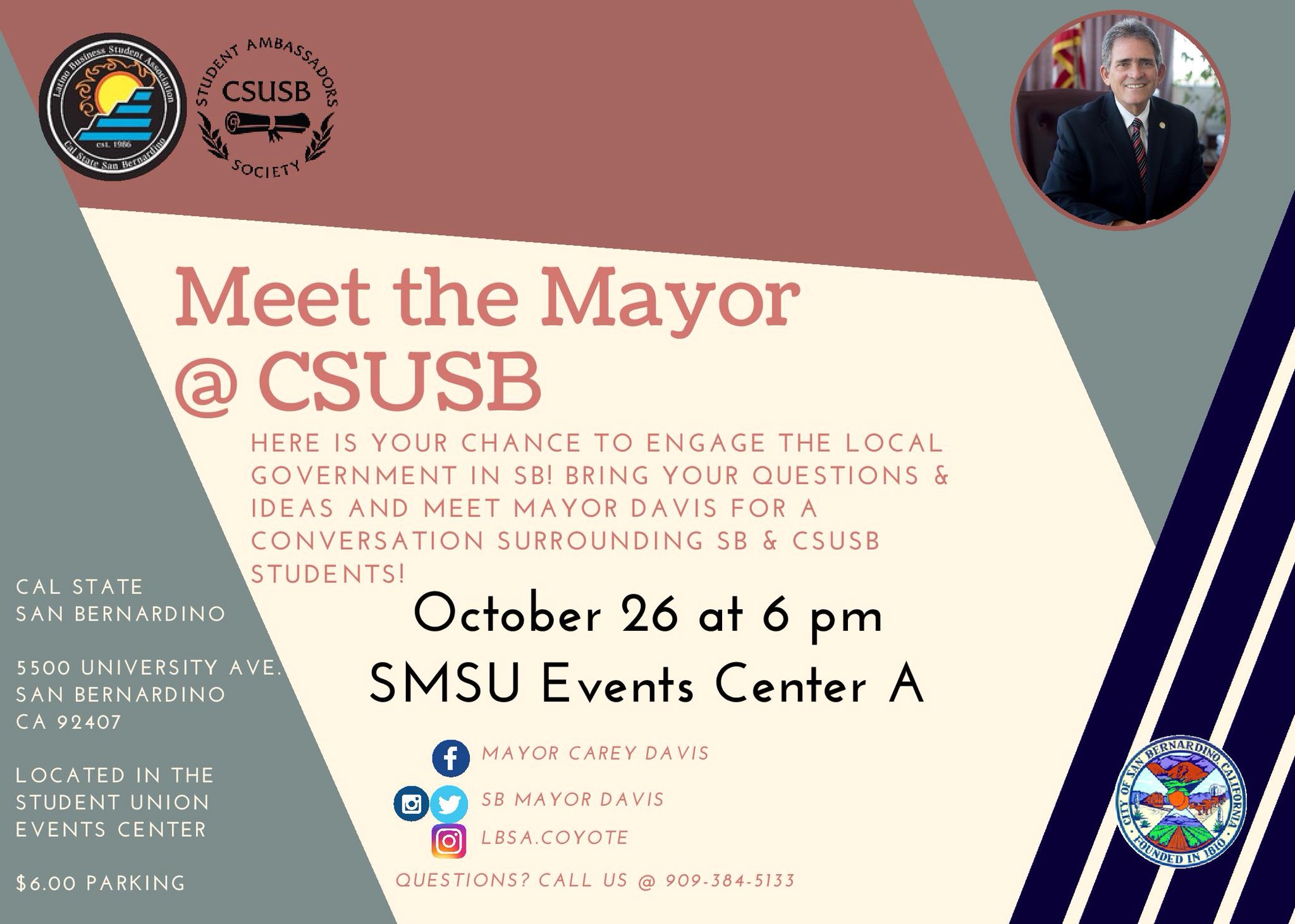 CSUSB hosts ‘Meet the Mayor @CSUSB’ town hall on Oct. 26 CSUSB hosts ‘Meet the Mayor @CSUSB’ town hall on Oct. 26