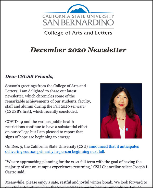 December 2020 Newsletter