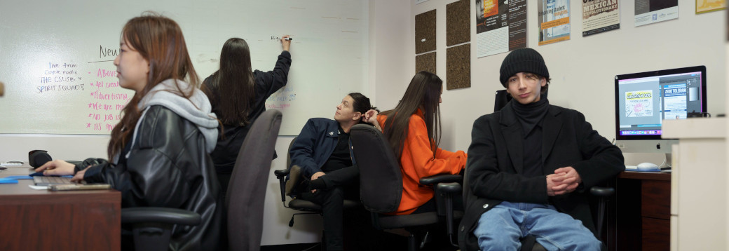 Students in Radio room