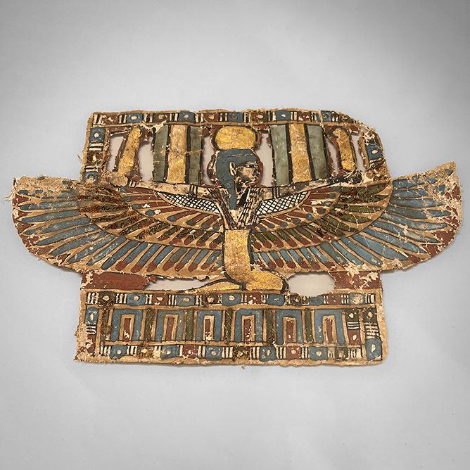 Cartonnage pectoral from a mummy's outer wrap, ca.100-30 B.C.
