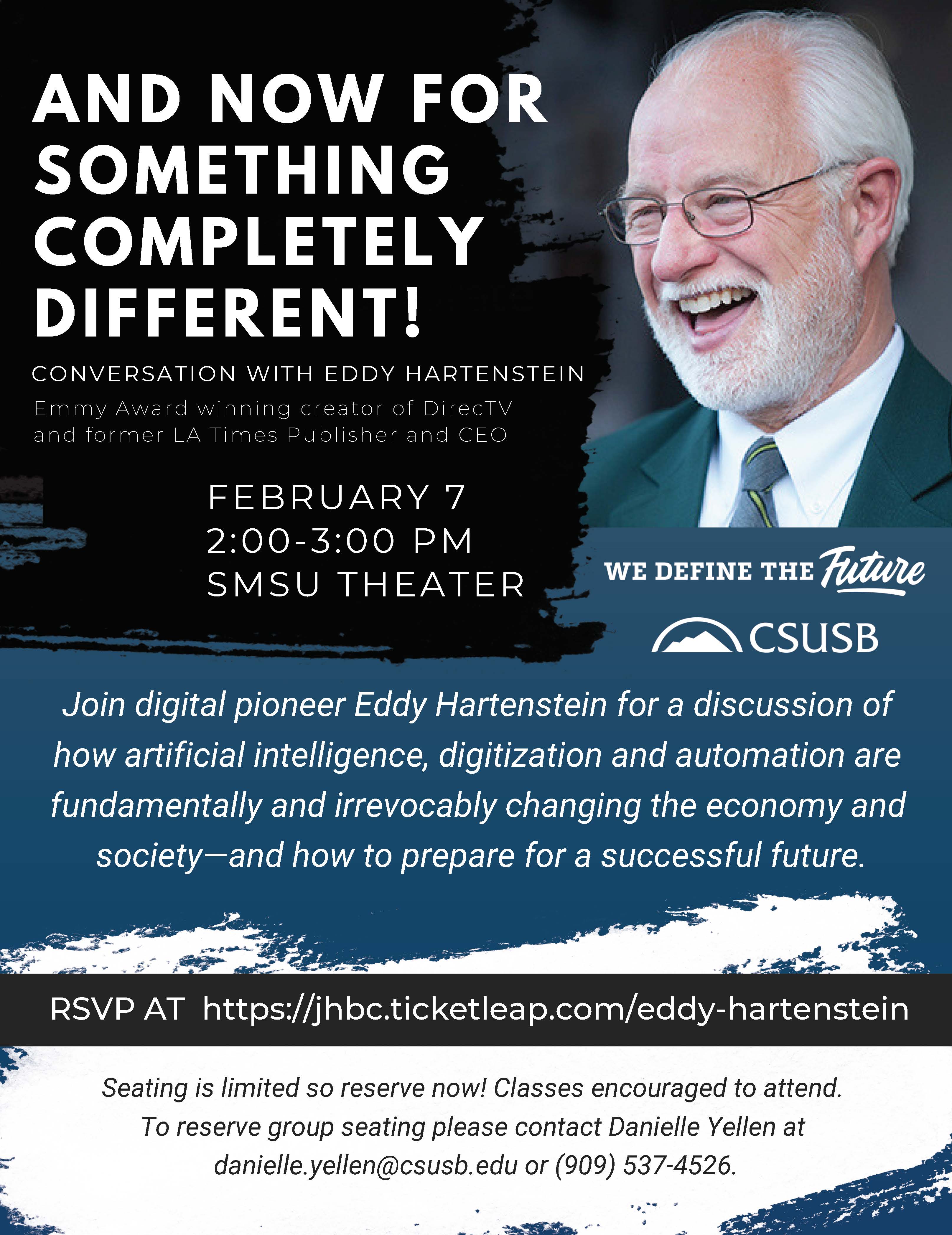 Eddy Hartenstein will visit the campus on Thursday, Feb. 7, and discuss artificial intelligence, digitalization and automation, how they change the economy and society – and how to prepare for a successful future.