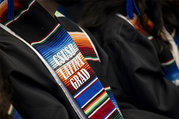 Graduates’ sashes at the 2023 ALFSS graduation recognition ceremony
