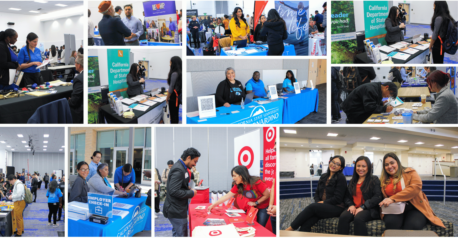 career center career fair highlight pictures students at the career fair networking and employers tabling at the events