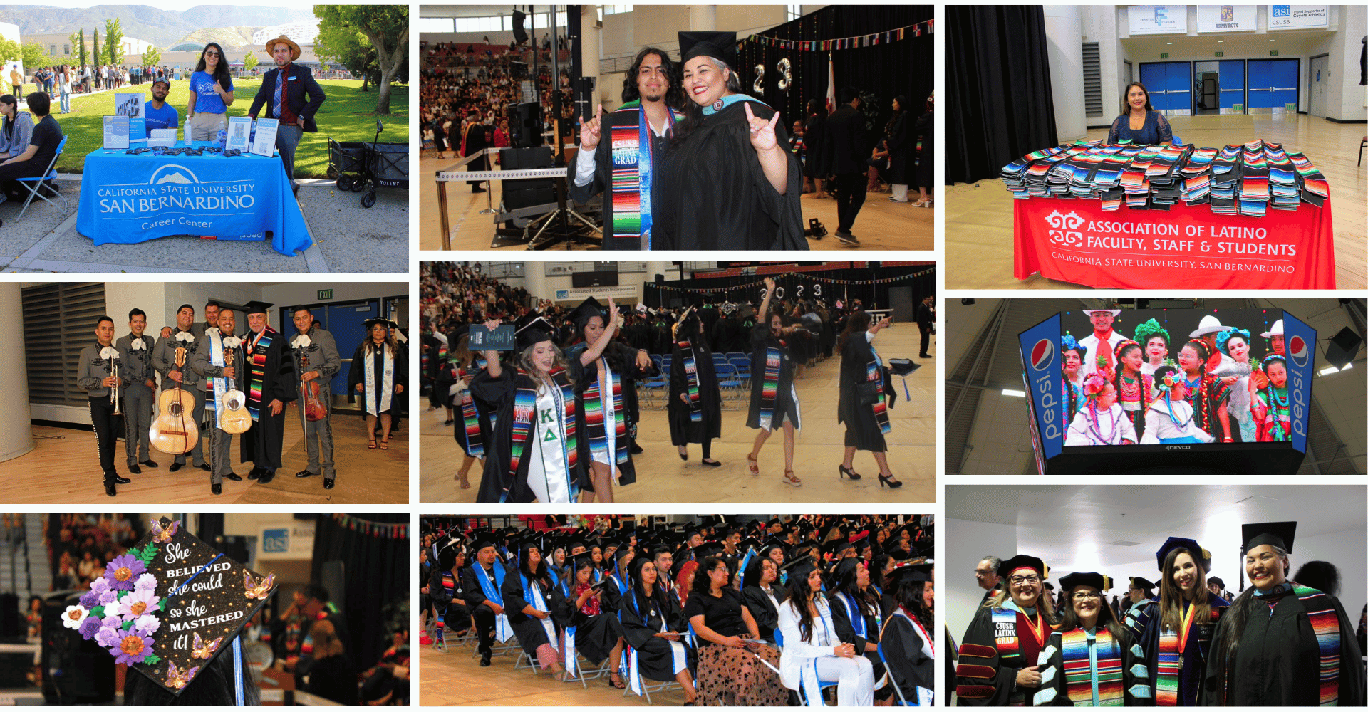 LatinX Grad Career Center participation pictures graduates, professors and staff participating
