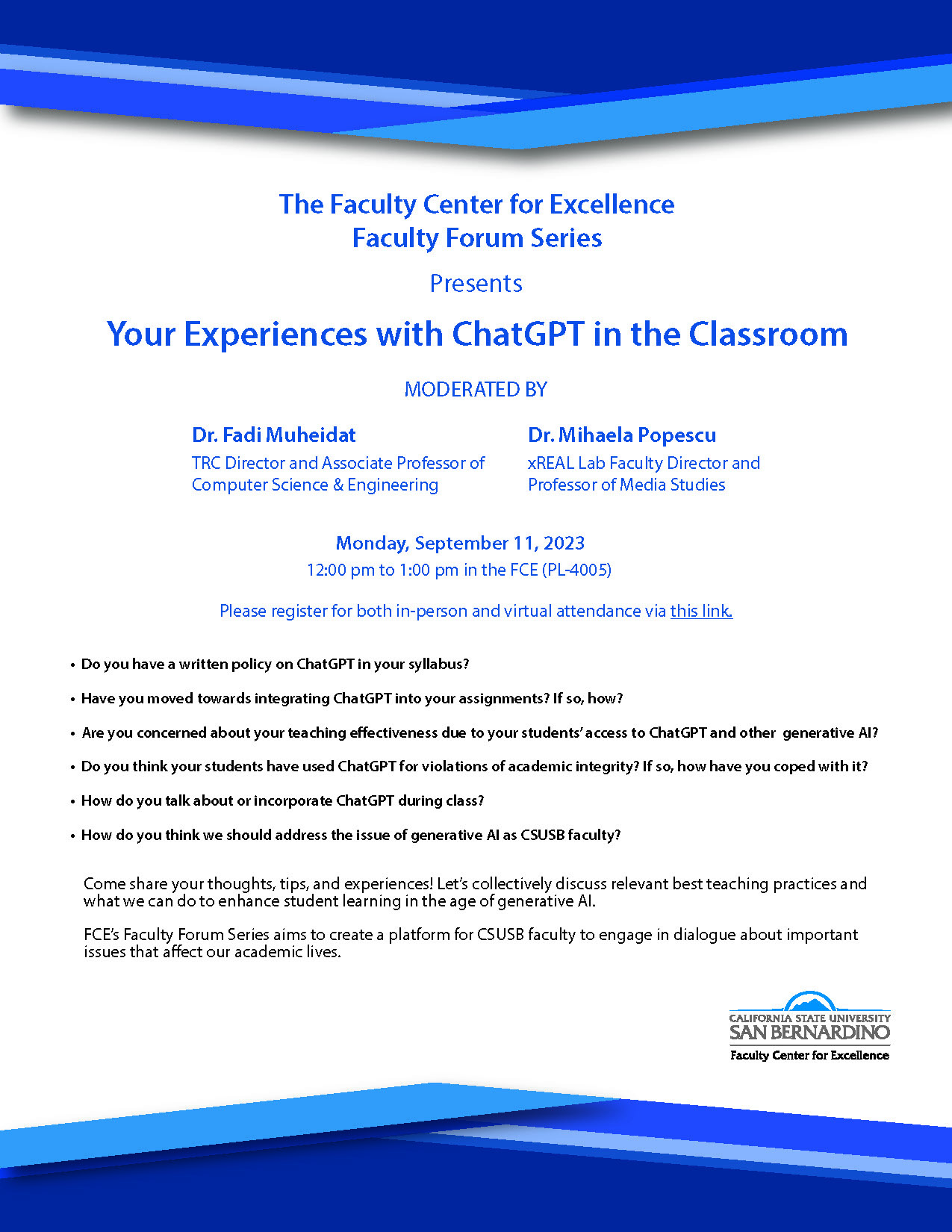 FCE Chat GPT event flyer