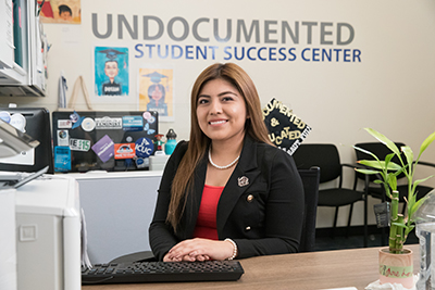 student at desk