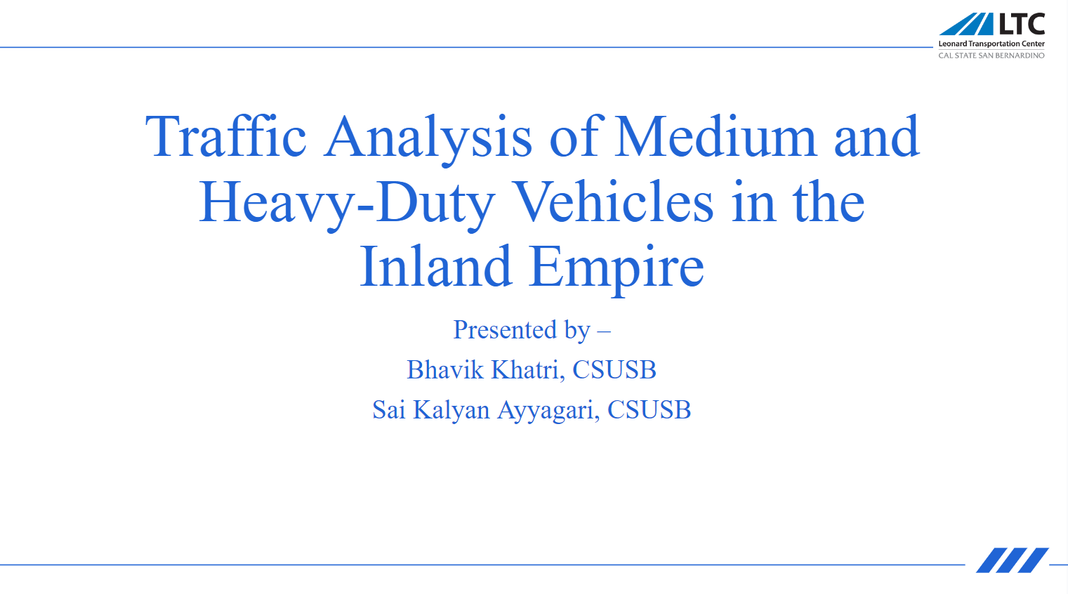 Traffic Analysis of Medium and Heavy Duty Vehicles in the IE 
