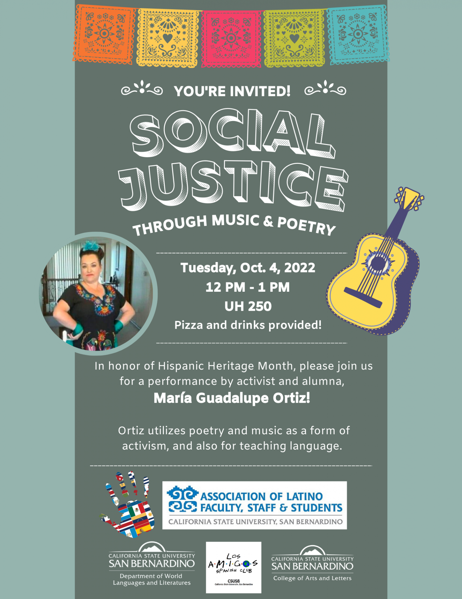 Social Justice Through Poetry event flyer