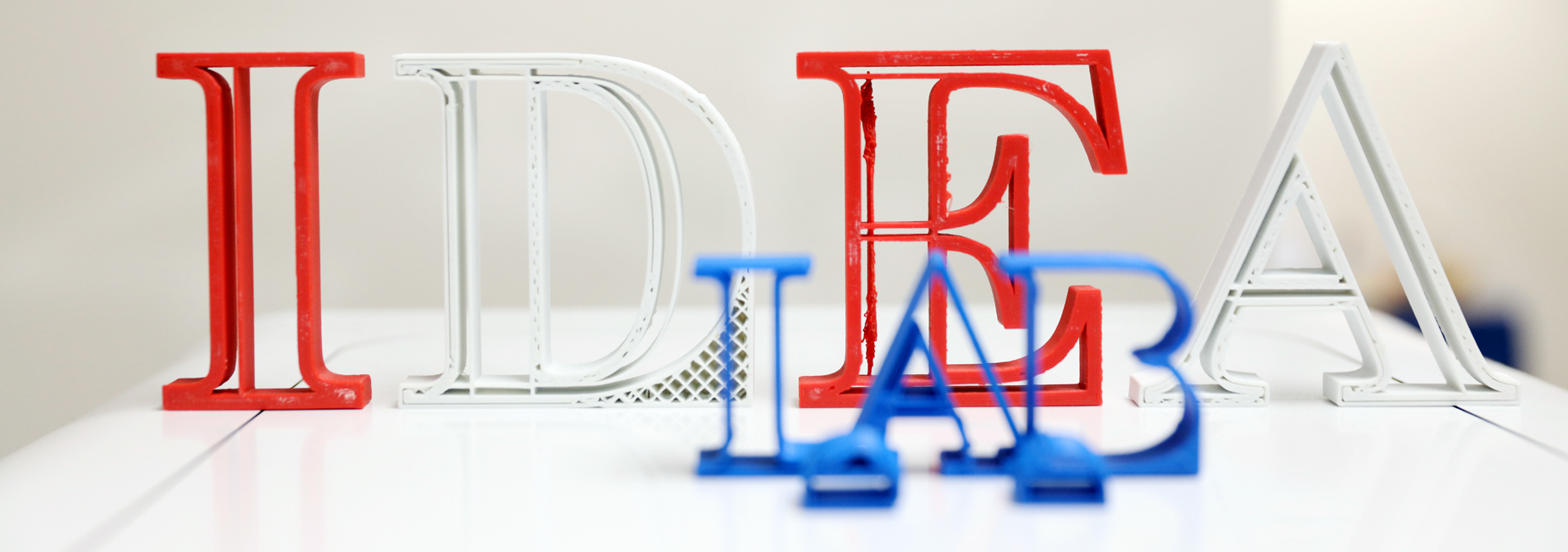 Acrylic letters spell out idea lab